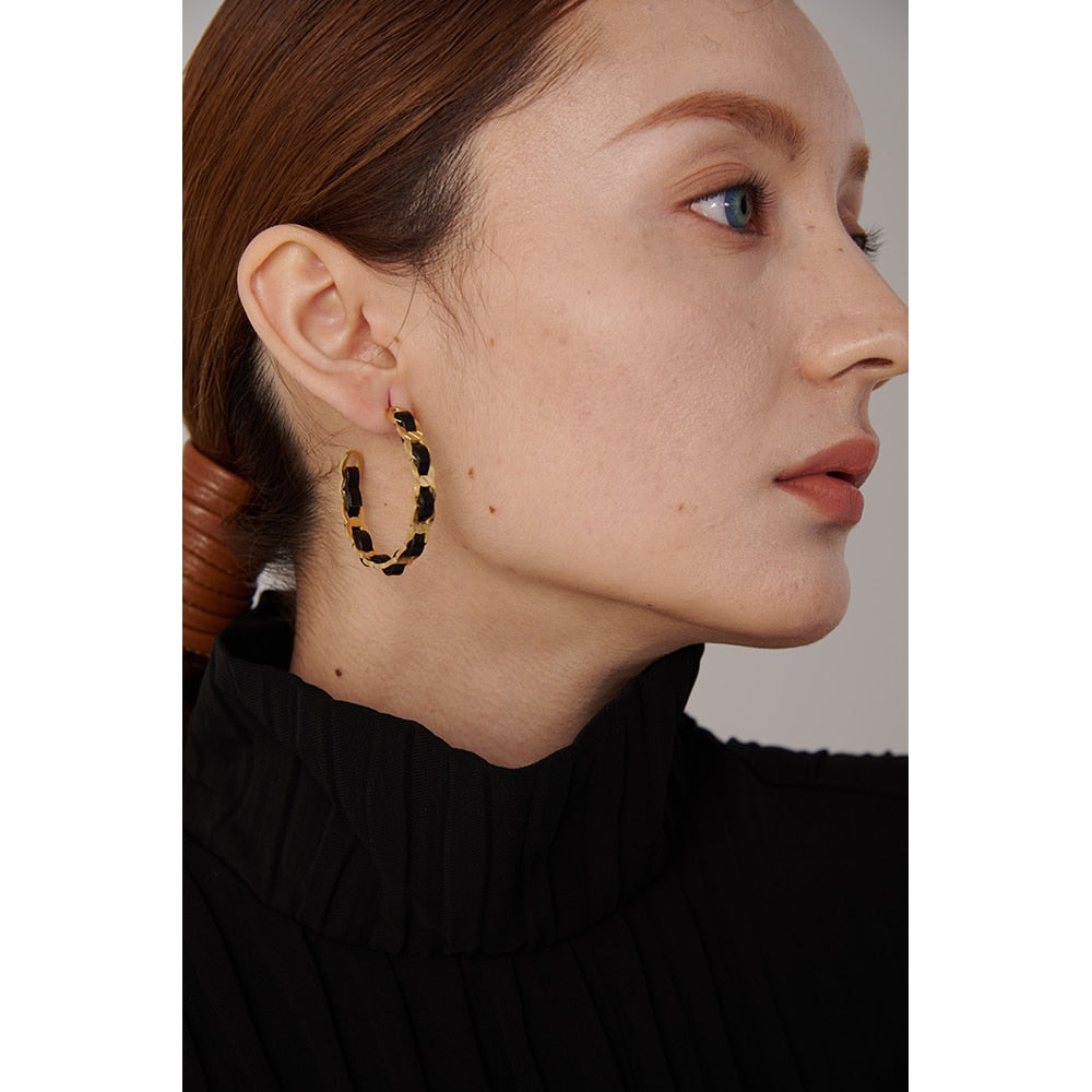 Leather Stud Earrings