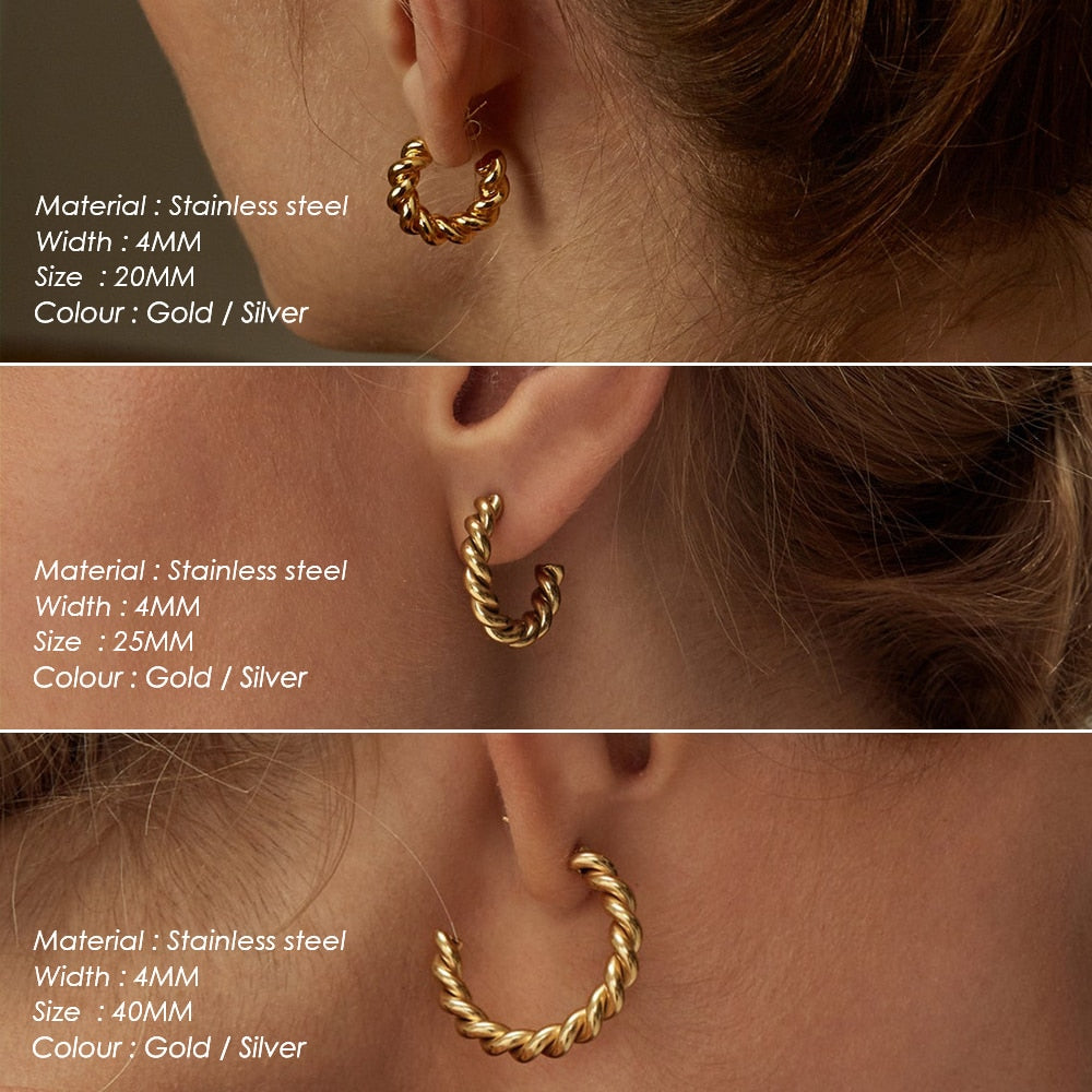 Twisty Hoop Earrings